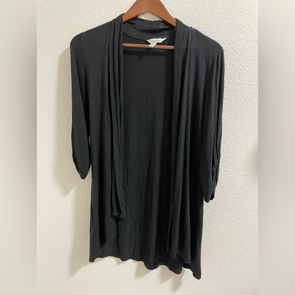 Soma Black Open Front Cardigan